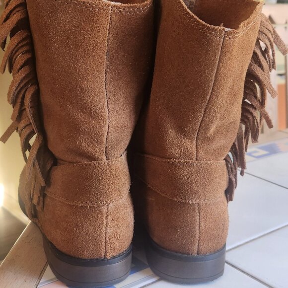 Faded Glory Western Suede Boots with tussles - Picture 3 of 6